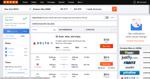 Kayak Best flight search engine sites to use for booking a cheap travel ticket travel blogger advice recommendations track price alerts live recommendation based on analysis