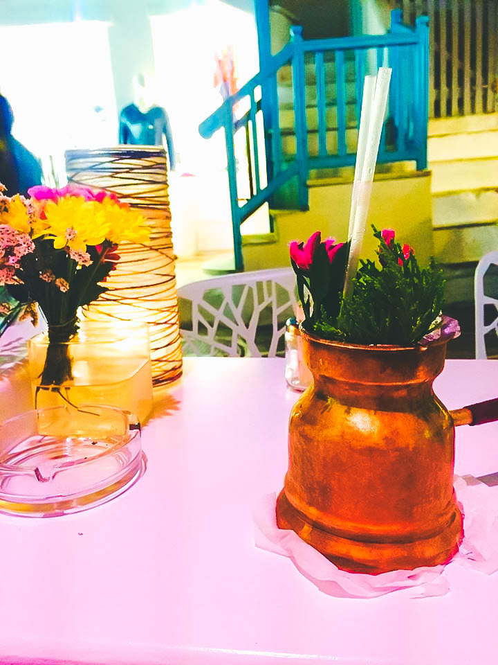 Mykonos_Travel Guide_What to Do_Where to go_beaches_What to eat_where to eat_mykonos town_blog_review_recommendations_alley cafe_cocktails_copper mug_plants_art