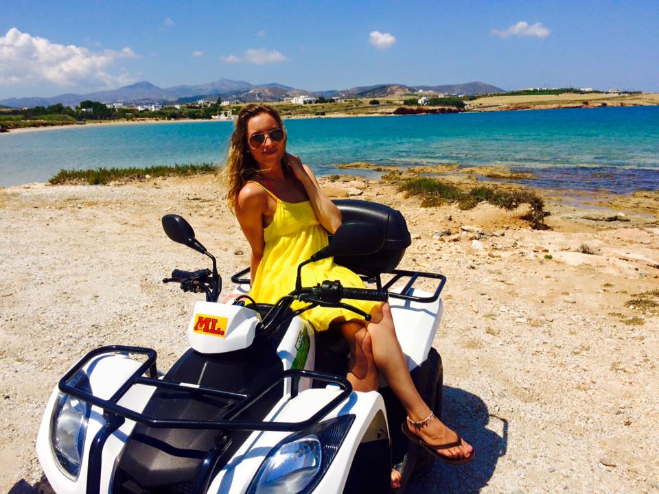 Paros_Travel Guide_What to do_Where to eat_What to see in Paros Island Greece_Rent a quad_ATV_visit the island_map_where to go_girl_rayban_yellow dress_fashion_styel