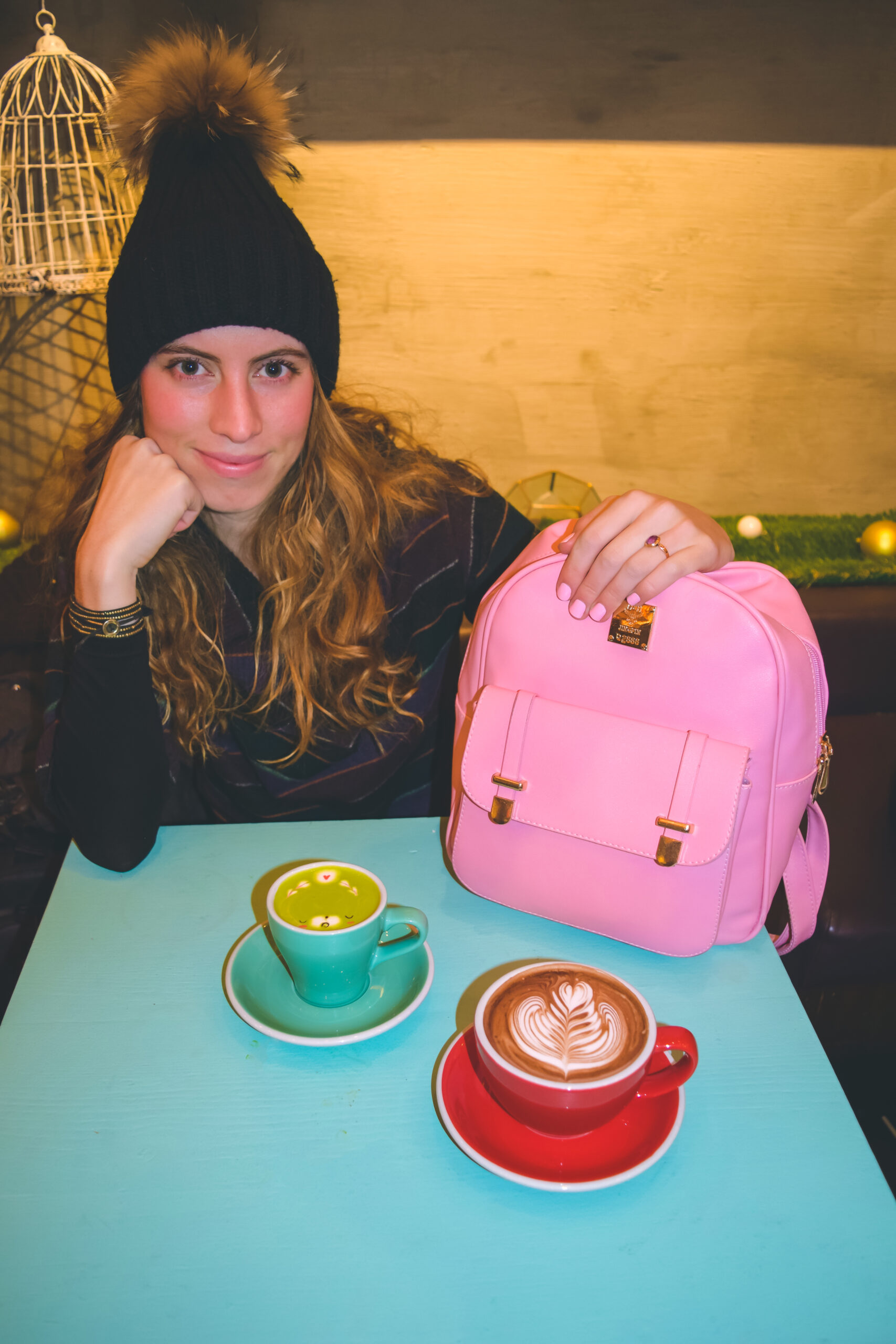 Bagail PU Leather daypack Treat Yourself To A Sweet Moment In NYC manhattan where to eat instagrammable food foodie weet moments lower east side china town hot chocolate art latte art travel blog guide manhattan new york travel what to do
