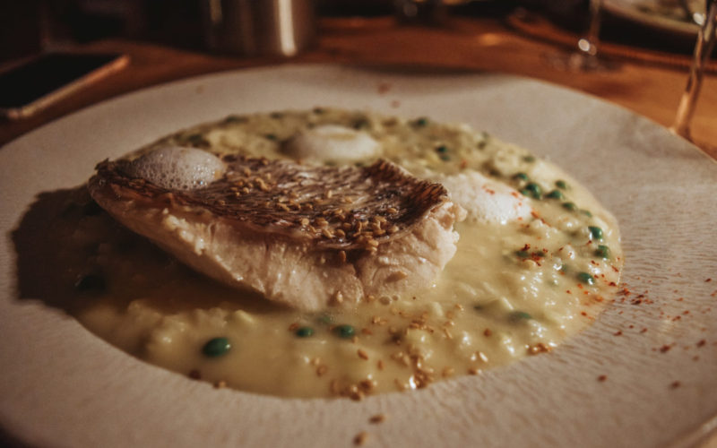 Taste The New Manapany: Creole Food In St. Barth Travel Blog Where to Eat on St. Barth Le Manapany Dinner Creole food Travel Blog SVADORE Caribbean-29 Creole Style Poached Red Snapper, Risotto al’verde (green risotto) and Cardamom & Lemongrass Emulsion