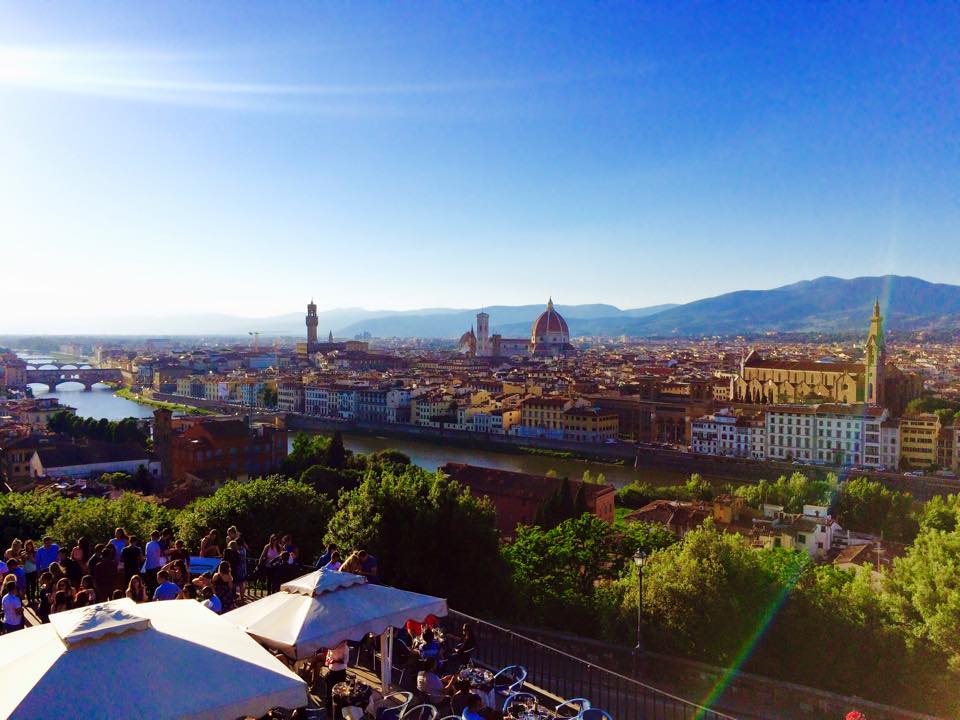How To Travel In Italy- 2 Days In Florence piazza michelangelo firenze view ponte vecchio river fiume