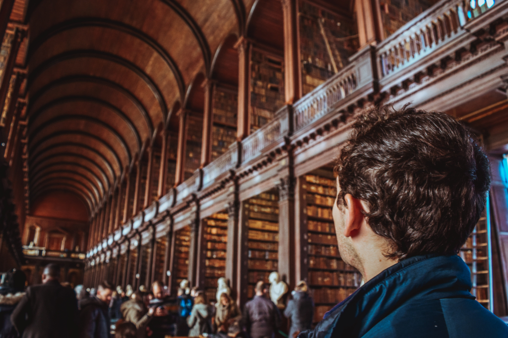 Checking Out The Long Room at Trinity College Library, Dublin