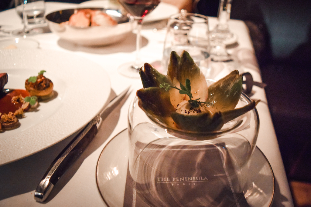 Dine in the Sky: L'Oiseau Blanc, The Peninsula Hotel artichoke poivrade