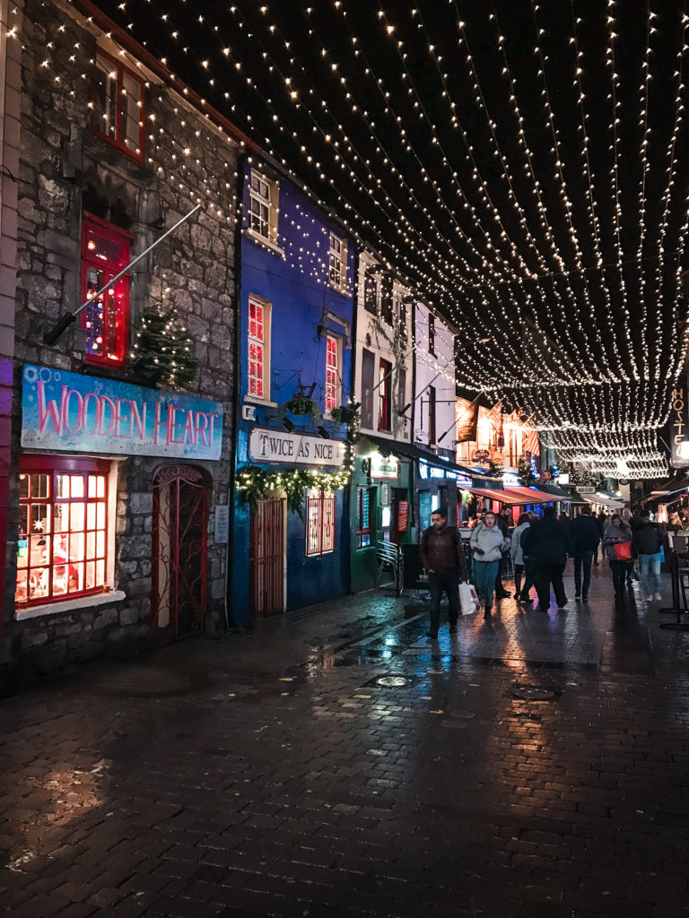 9 Things to Do in Galway, Ireland during Christmas quay street the quay twice as nice wooden heart galway travel guide
