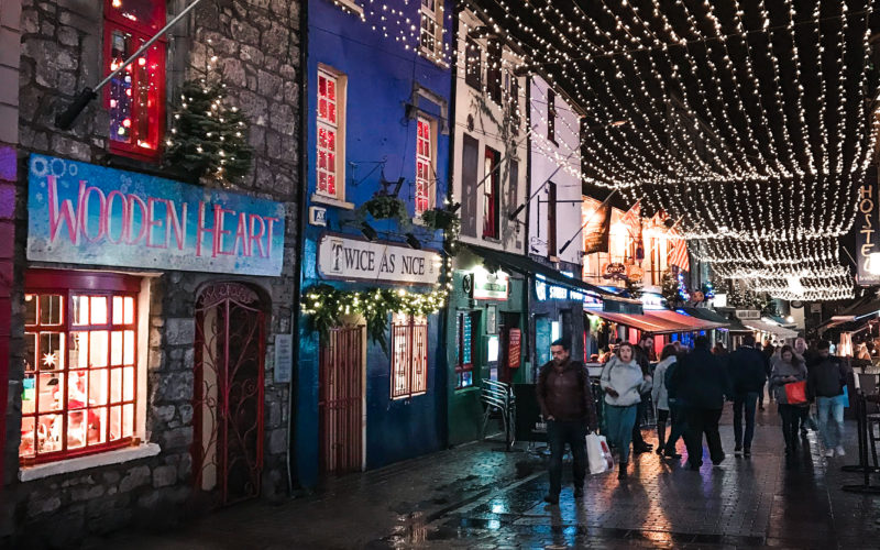 9 Things to Do in Galway, Ireland during Christmas quay street the quay twice as nice wooden heart galway travel guide