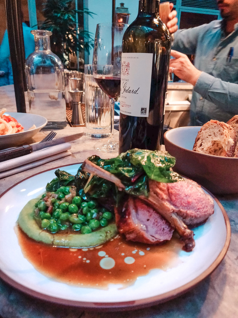 Where to Eat and Drink in Paris: Grands Boulevards Hotel restaurant the shell cocktail bar the shed rooftop bar terrace svadore travel blog cotolettes d'agneau lamb chops