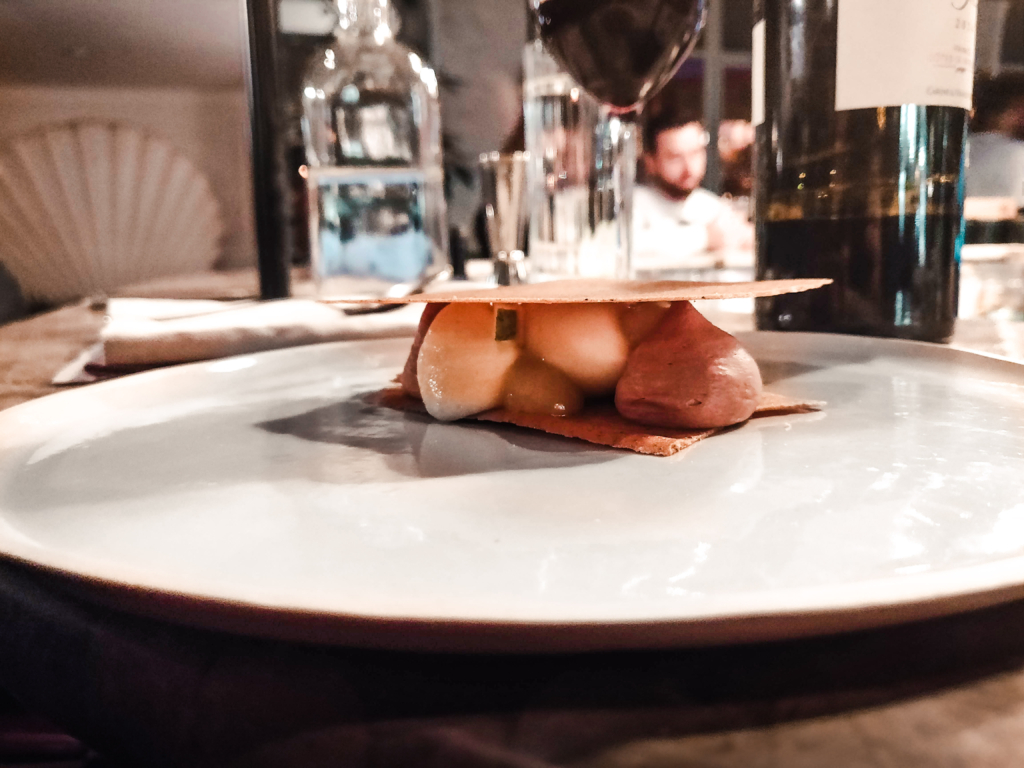 Where to Eat and Drink in Paris: Grands Boulevards Hotel restaurant the shell cocktail bar the shed rooftop bar terrace svadore travel blog tuile dessert mousse