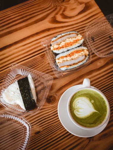 Scenes from my Queens, NY Food Tour inspired by AFAR japanese 969 coffee shop onigiri heart matcha