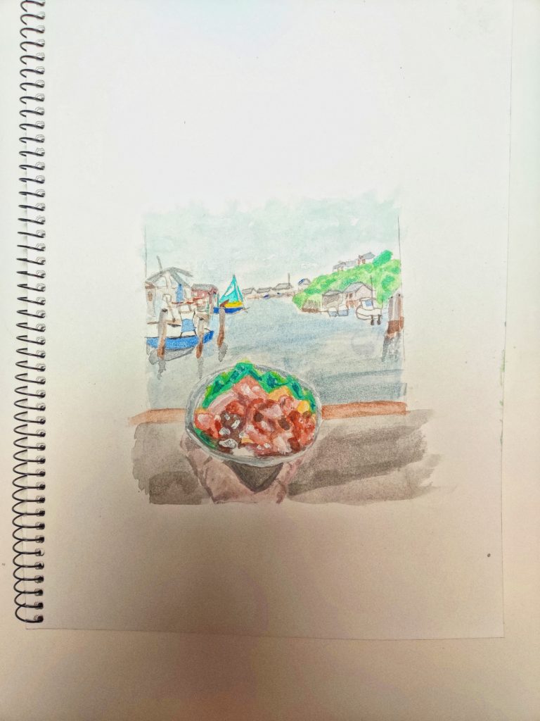 Menemsha the galley drawing sketch water color art paint martha's vineyard ma massachusetts