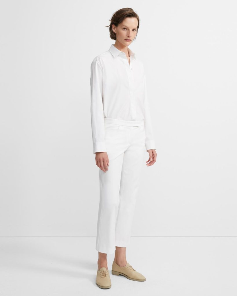 Cropped Pant In Double Stretch Cotton