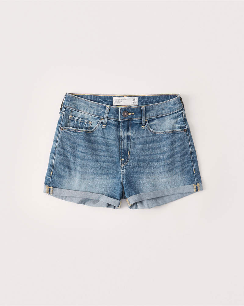 Abercrombie & Fitch Mid-Rise Denim Shorts