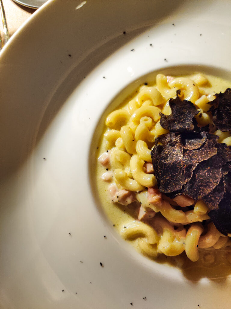 Best Restaurants in Megève (On and Off Piste) les fermes de marie coquillettes de truffes