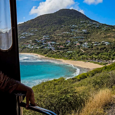 Panoramic view of the rugged Anse de Toiny coastline in St. Barth