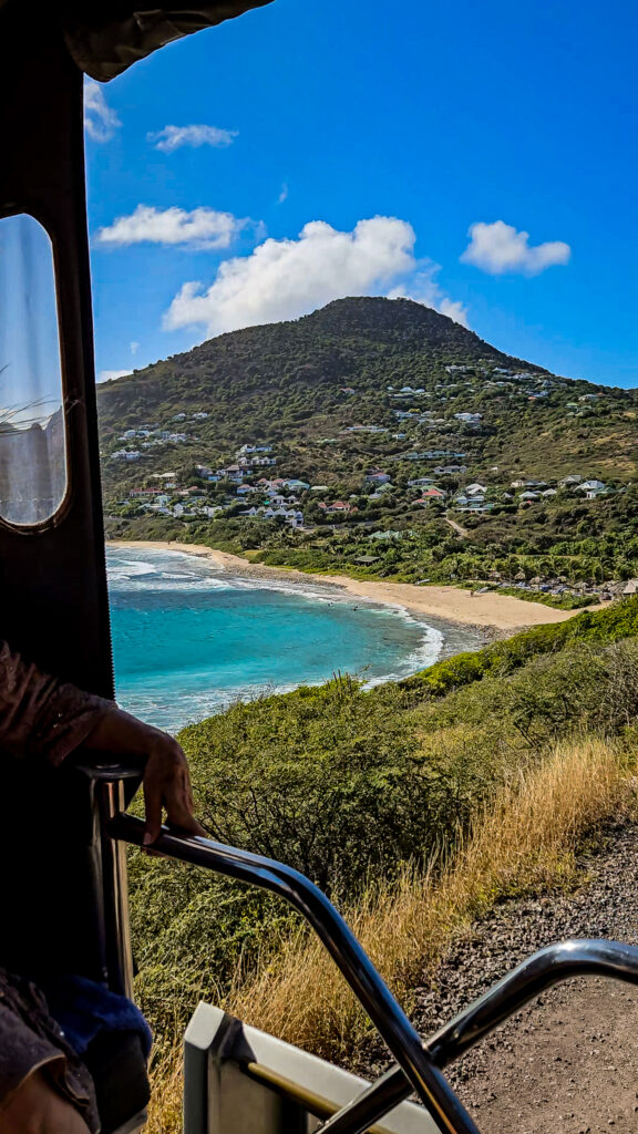 Panoramic view of the rugged Anse de Toiny coastline in St. Barth