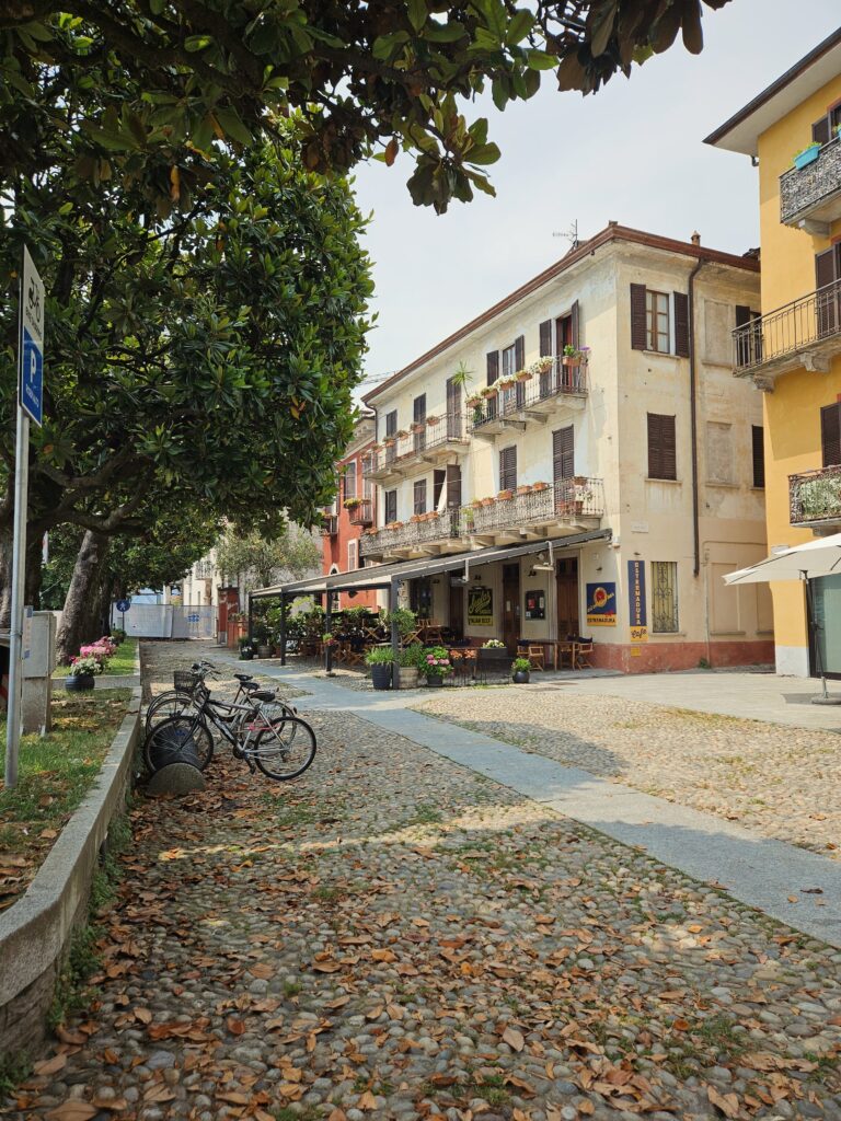 The sunny promenade connecting the villages of Pallanza and Suna on Lake Maggiore