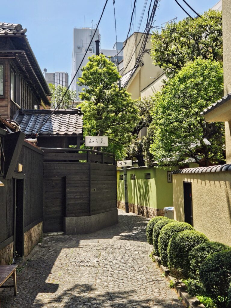 Lantern-lit cobblestone alleyways of the Kagurazaka geisha district, a design-centric stop during 4 days in Tokyo